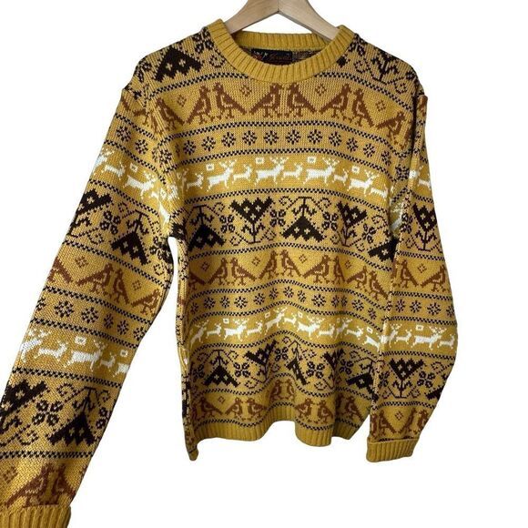 JERSILD Vintage Crewneck Made in Wisconsin Sweater Mustard Men’s Size Large - Picture 1 of 13